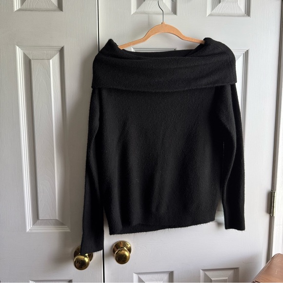 andree by unit black off the shoulder sweater top - Picture 1 of 4